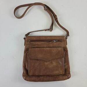 The Sak Crossbody Shoulder Bag Brown Leather Purse Adjustable Strap